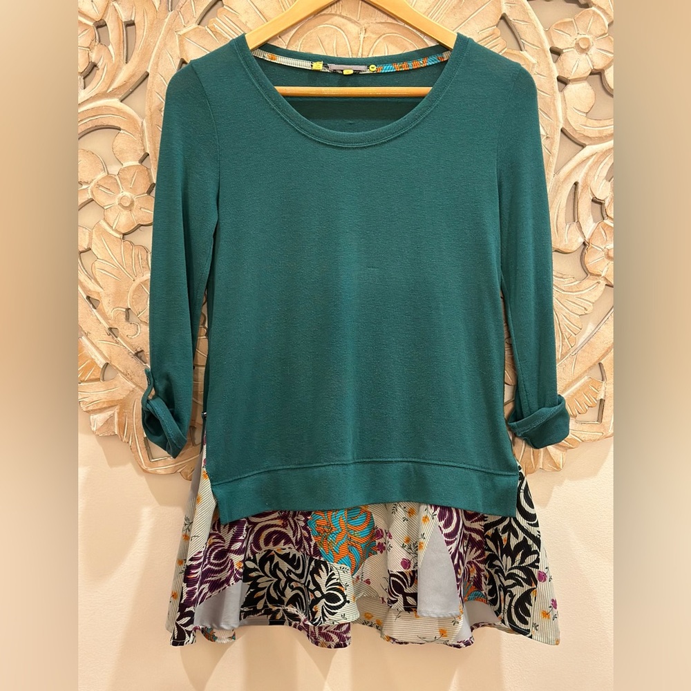 Anthropologie Little Yellow Button Layered Shirt